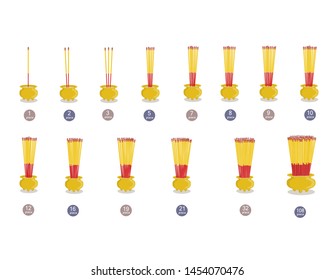 Incense Stick on Incense Burner  Vector