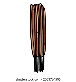 Incense sticks bundle hand drawn doodle. Vector isolated cartoon aromatic sticks image. Smoking cleansing magical indigenous item