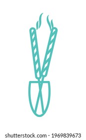 incense sticks icon on background