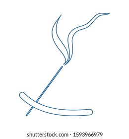 Incense Sticks Icon. Thin Line With Blue Fill Design. Vector Illustration.