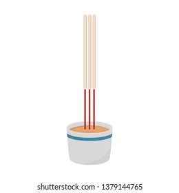 incense vector. incense in cup. wallpaper. symbol.
