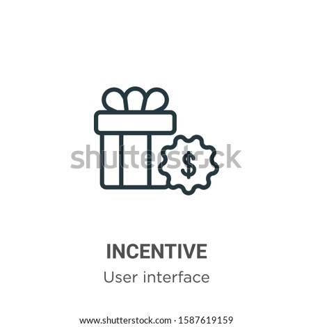 Incentive outline vector icon. Thin line black incentive icon, flat vector simple element illustration from editable user interface concept isolated on white background