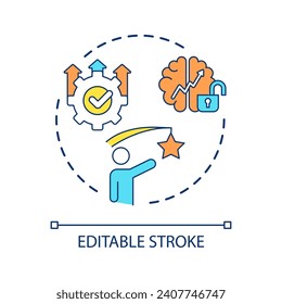 Incentives for learning concept icon. Contemporary education technology. Development abstract idea thin line illustration. Isolated outline drawing. Editable stroke. Arial font used