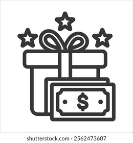 Incentivized Review Outline Icon Vector Illustration