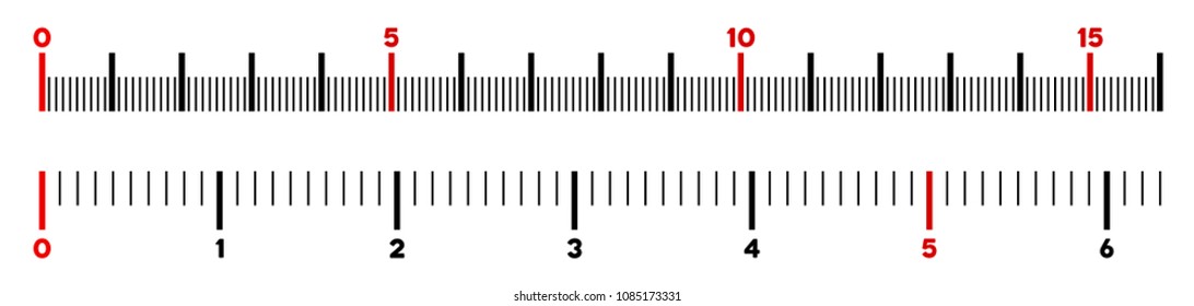 Inch and centimeter ruler vector illustration on a white background. Designed for engineering applications.