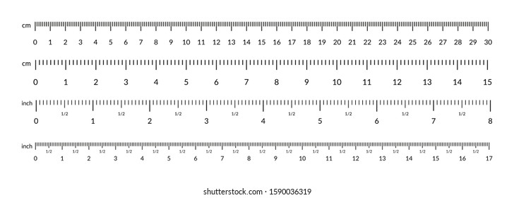 Inch Metric Rulers Centimeters Inches Measuring Stock Illustration ...