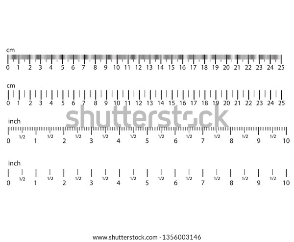 Inch Metric Rulers Centimeters Inches Measuring Stock Vector (Royalty ...