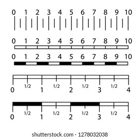 Inch and metric rulers set. Centimeters and inches measuring scale cm metrics indicator. Precision measurement centimeter icon tools of measure size indication ruler tools.Vector illustration EPS10