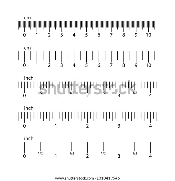 Inch Metric Rulers Set Horizontal Indicators Stock Vector (Royalty Free ...