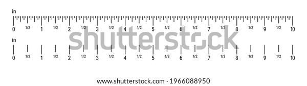 Inch Ruler Scale 10 Inches Scale Stock Vector (royalty Free) 1966088950 