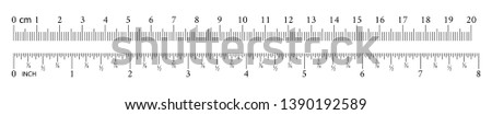 Inch rulers. Measuring tool. Ruler Graduation grid. Size indicator units. Inches measuring scale. Vector illustration.