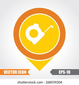 Inch Tape Icon On Map Pointer. Eps.-10.