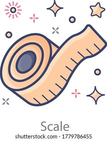 Inches tape flat icon vector