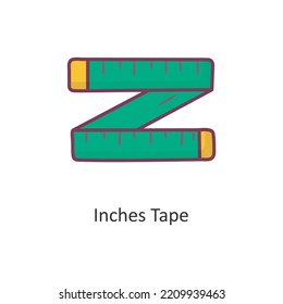 Inches Tape Vector Filled outline Icon Design illustration. Workout Symbol on White background EPS 10 File