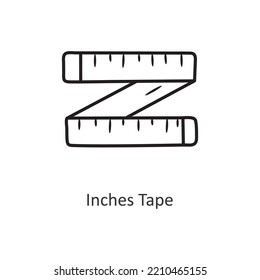 Inches Tape Vector outline Icon Design illustration. Workout Symbol on White background EPS 10 File