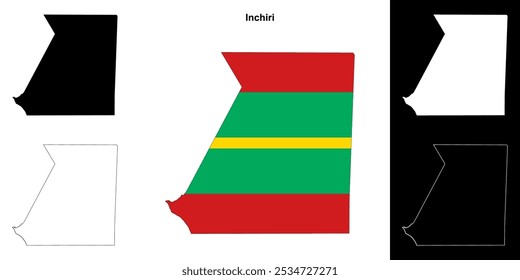 Inchiri region outline map set