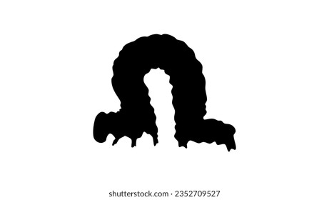 inchworm insect silhouette, high quality vector