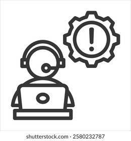 Incident Command Center Outline Icon Vector Illustration