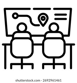 incident command center web icon in outline style style