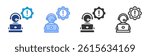 Incident Command Centre icon set multiple style collection