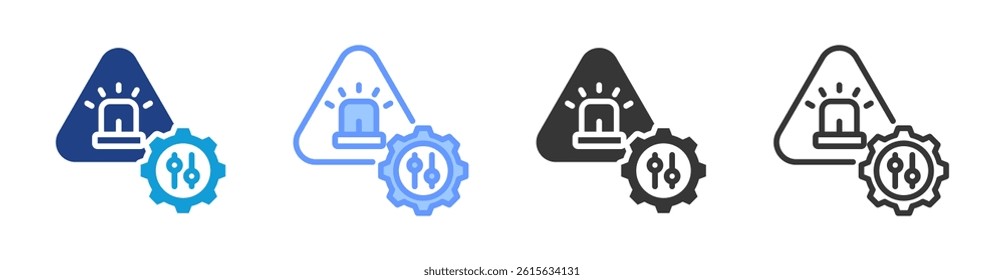 Incident Control icon set multiple style collection
