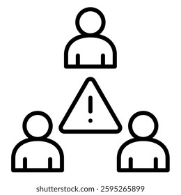 Incident Coordination icon line vector illustration