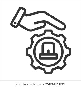 Incident Handling Outline Icon Vector Illustration
