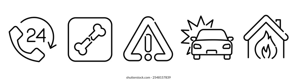  Incident icon. Emergency icon set
