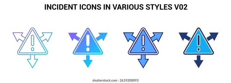 Incident icon represented by Incident symbol Blue, Gradient, Dualtone, Fill style.