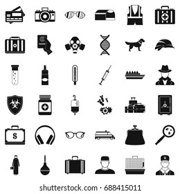 Incident icons set. Simple style of 36 incident vector icons for web isolated on white background