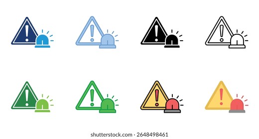 Ícones de incidente Definir coleção de vários estilos de vetor