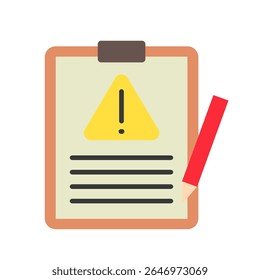 Color plano del registro del incidente, mini icono de la ilustración. uso para el concepto moderno, impresión, UI, kit de UX, Web y desarrollo del App. Vector relacionado con la gestión de riesgos, negocios, finanzas.

