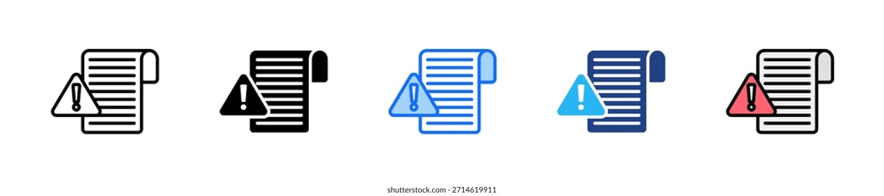 Incident Log Icon Set Multiple Style Collection