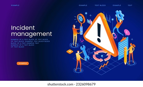 Incident Management process. Business Technology. Incident management banner web icon. Business process management with an icon of the incident, process, detection, analysis, initial support, restore