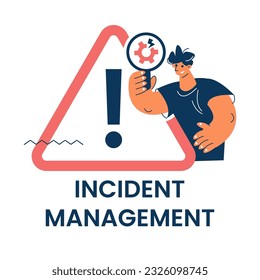 Incident Management process. Business Technology. Incident management banner web icon. Business process management with an icon of the incident, process, detection, analysis, initial support, restore