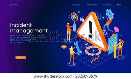 Incident Management process. Business Technology. Incident management banner web icon. Business process management with an icon of the incident, process, detection, analysis, initial support, restore