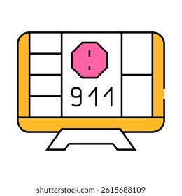 incident notification line icon vector. incident notification sign. isolated symbol illustration