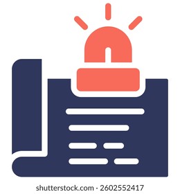 Incident Plan Icon Element For Design And Vector