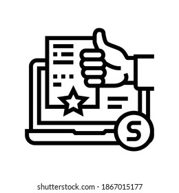 incident repair service review line icon vector. incident repair service review sign. isolated contour symbol black illustration