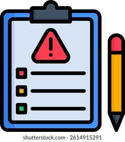 Incident Report Icon Lineal Color Vector Illustration
