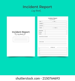 Incident Report Log Book KDP Interior. Nachdrucktracker, Planer, Notizbuch, Stimmungskalender
