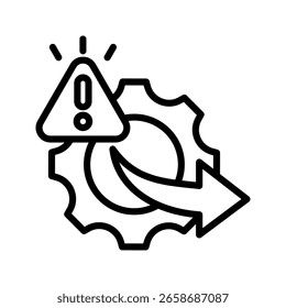 Ilustración vectorial de línea de icono de respuesta al incidente