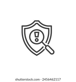 Icono de línea de respuesta a incidentes. signo de estilo lineal para concepto móvil y Diseño web. Icono de Vector de esquema de análisis de ciberseguridad. Símbolo, ilustración del logotipo. Vector gráfico