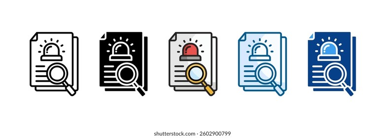 Incident Tracking Icon Set Multiple Style Collection