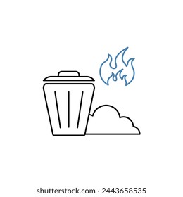 incineration concept line icon. Simple element illustration. incineration concept outline symbol design.