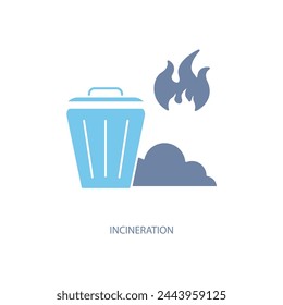 icono de línea de concepto de incineración. Ilustración de elementos simples. Concepto de incineración Diseño de símbolos de contorno.