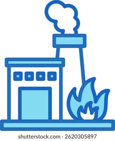 Incineration Icon Blue Vector Illustration