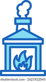 Ícone de incineração Ilustração de vetor azul