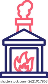 Ilustração do vetor de cores do ícone de incineração