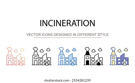 Incineration icon design with white background stock illustration